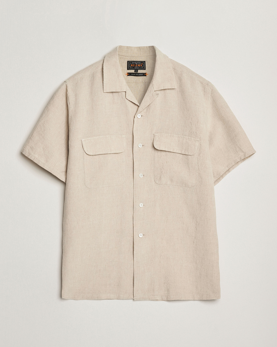 Herren | Hemden | BEAMS PLUS | Short Sleeve Linen Camp Shirt Beige