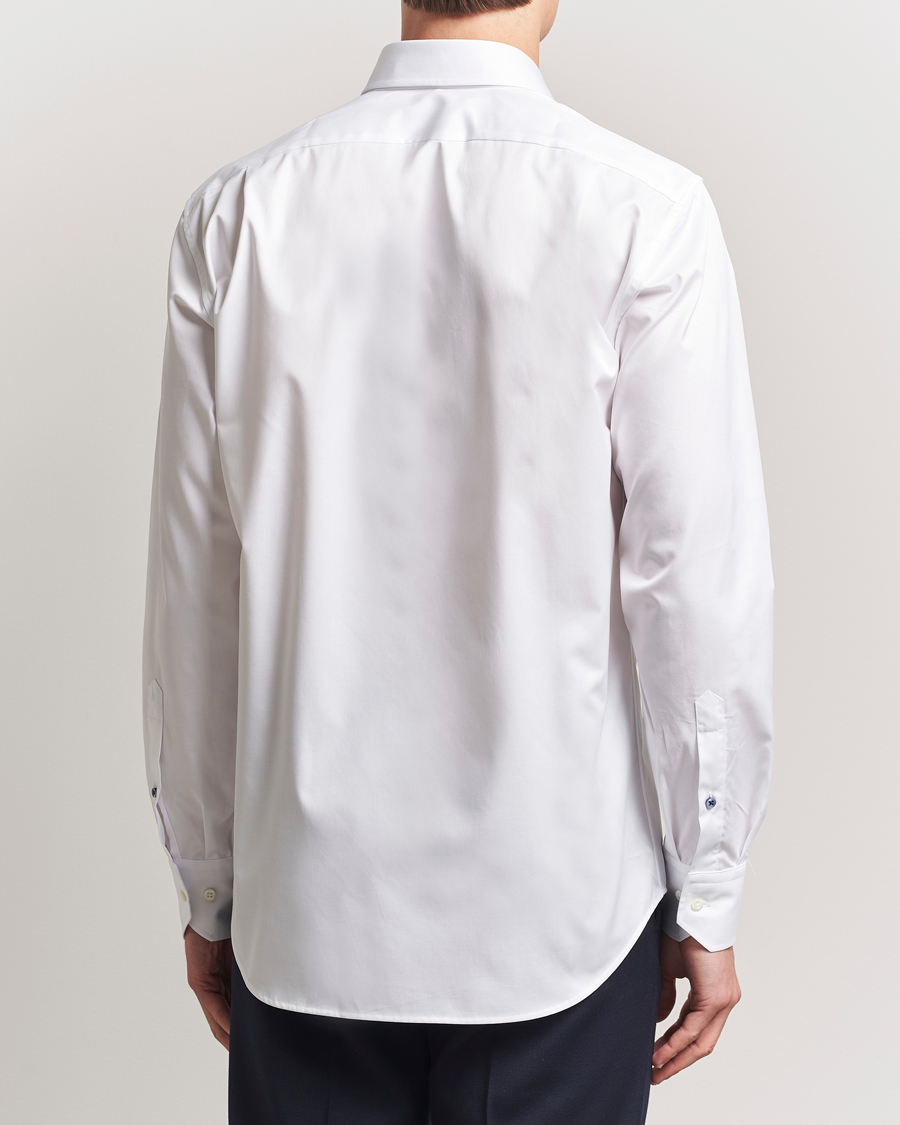 Herren | Hemden | Stenströms | Fitted Body Cotton Twill Cut Away Shirt White