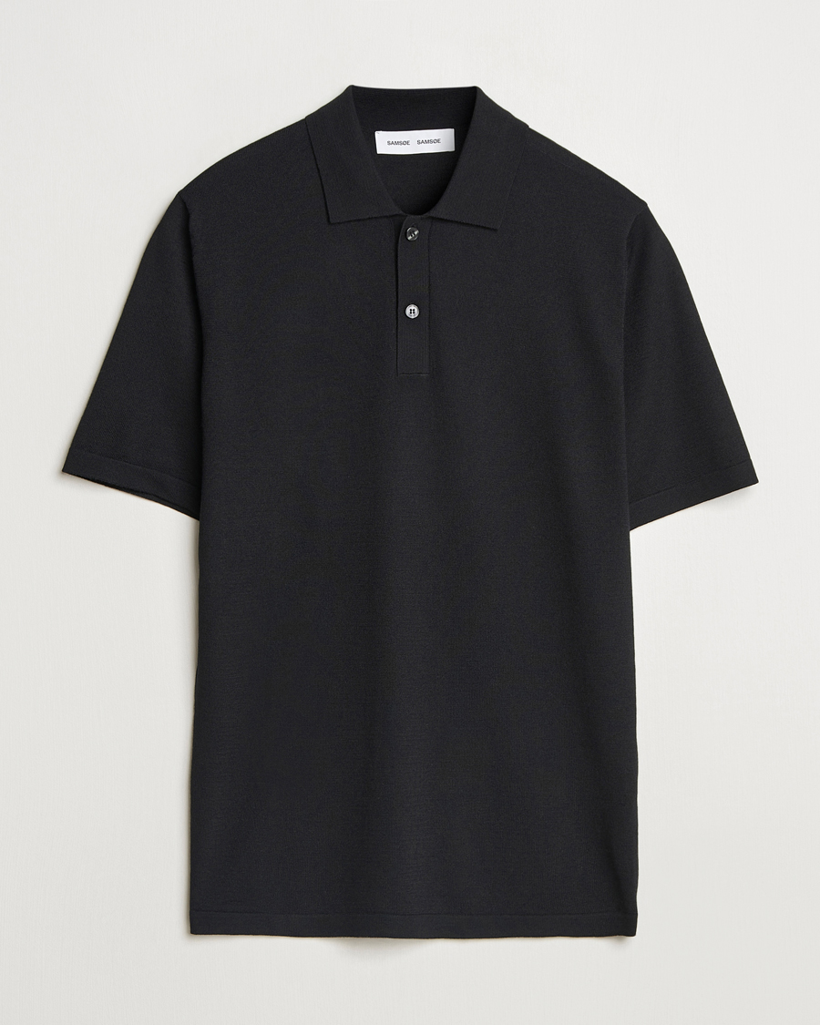 Herren | Poloshirts | Samsøe Samsøe | Sarown Knitted Polo Black
