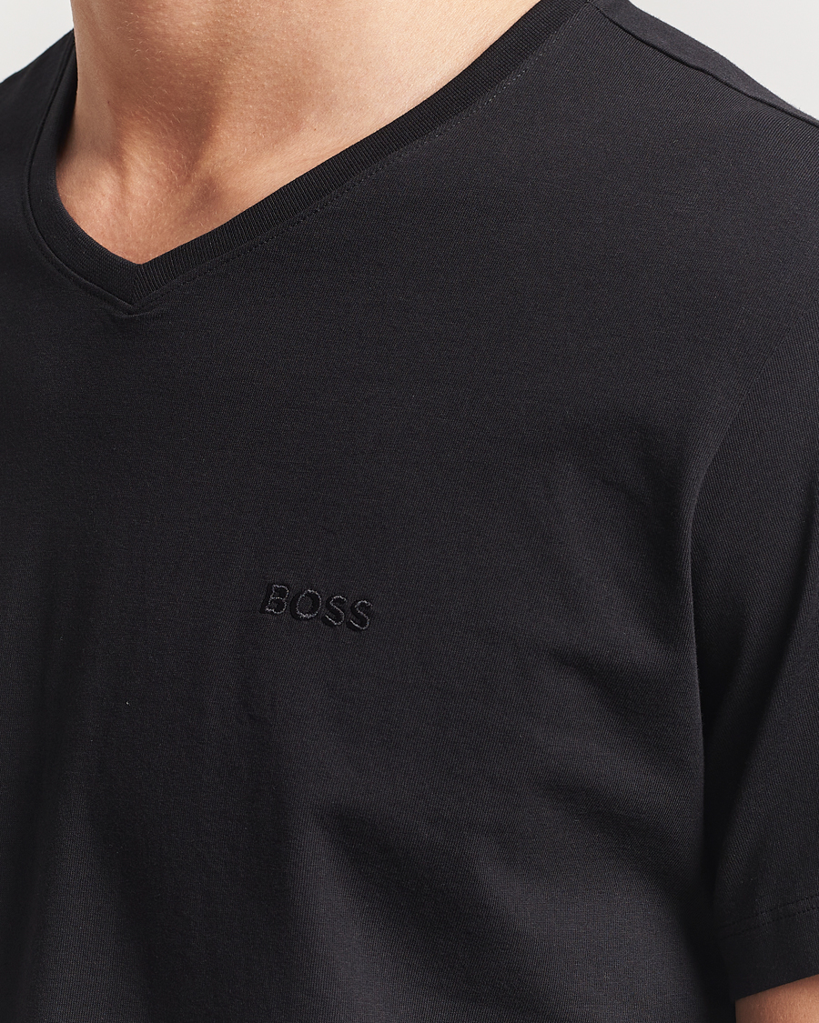 Herren | T-Shirts | BOSS BLACK | 2-Pack Relaxed Fit V-Neck T-Shirt Black