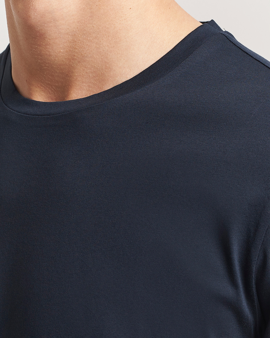 Herren | T-Shirts | BOSS BLACK | Tessler Mercerized Crew Neck T-Shirt Dark Blue