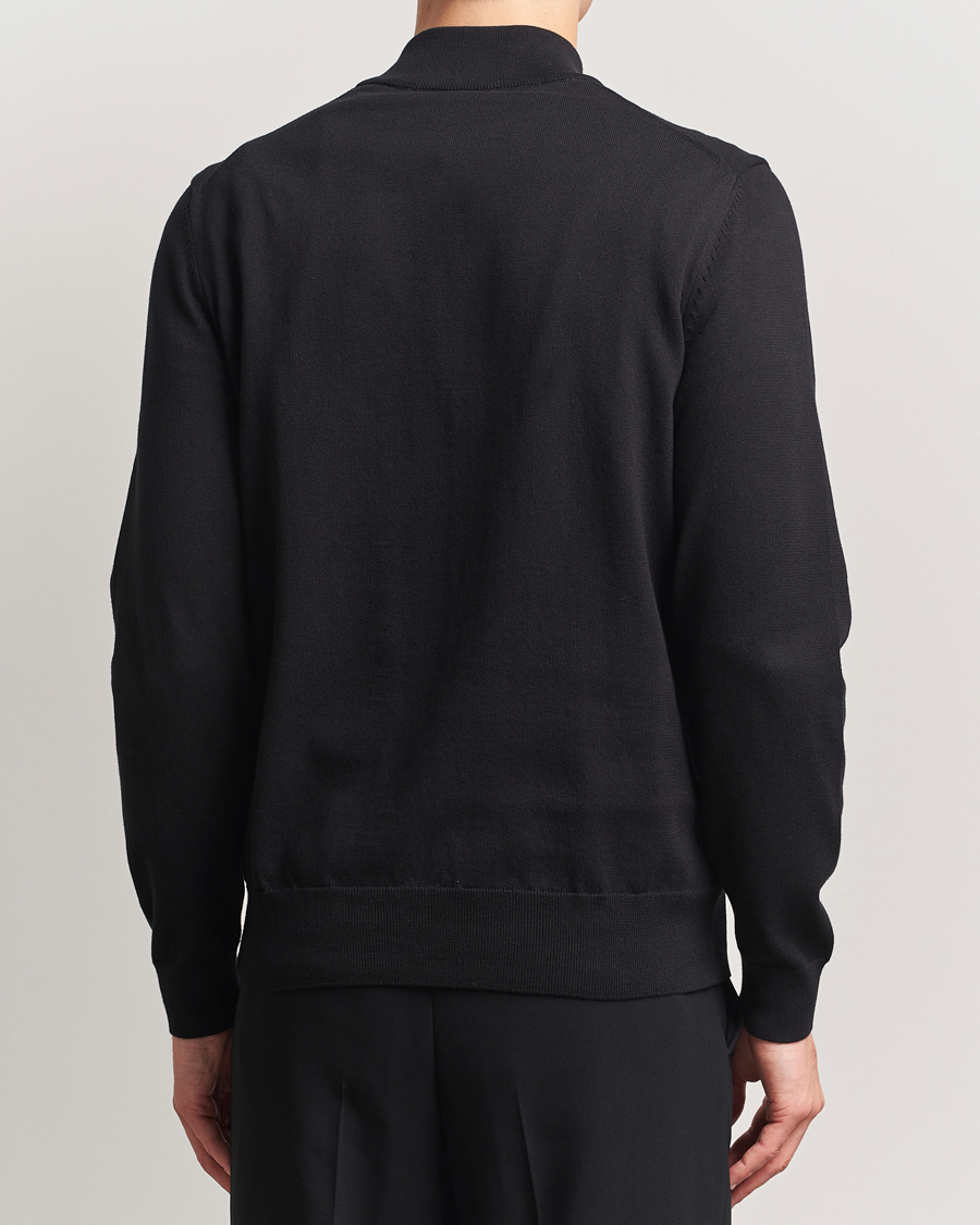 Herren | Pullover | BOSS BLACK | Padro Cotton Knitted Half Zip Black