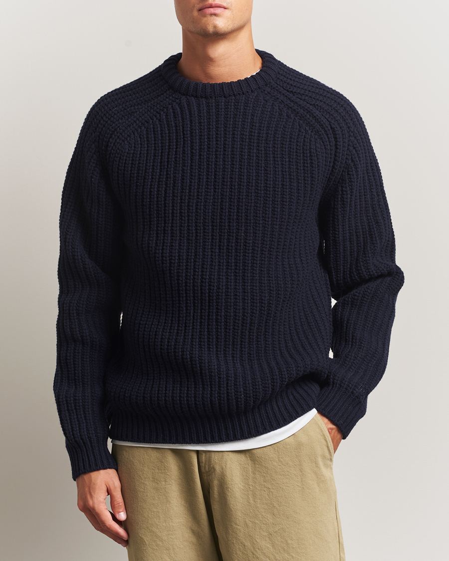 Herren | Pullover | Forét | Trip Chunky Rib Knit Navy