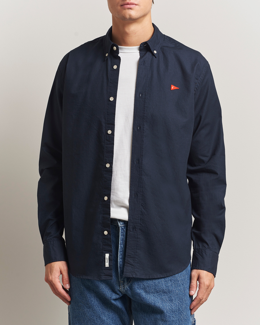 Herren | Hemden | Forét | Flag Regular Fit Oxford Shirt Navy