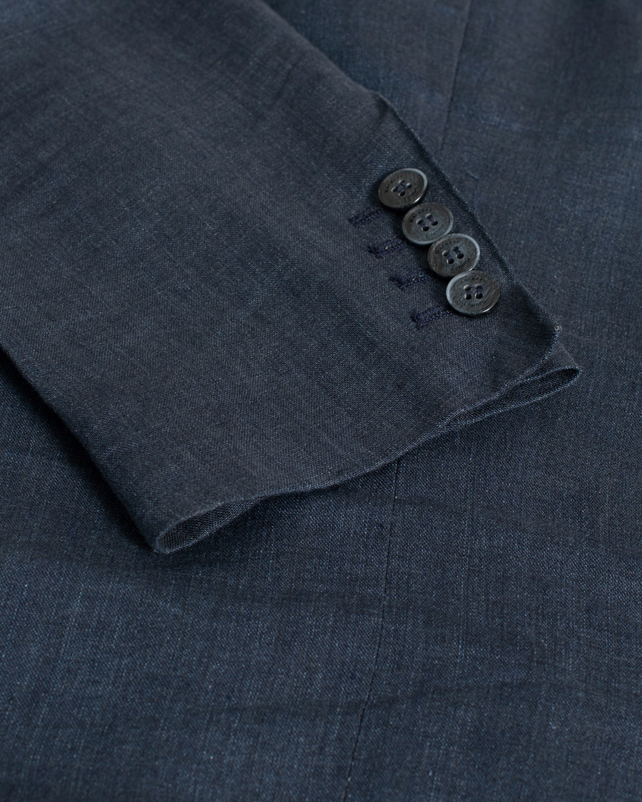 Herren | Pre-owned | Pre-owned | Hackett Textured Cotton/Linen Blazer Blue
