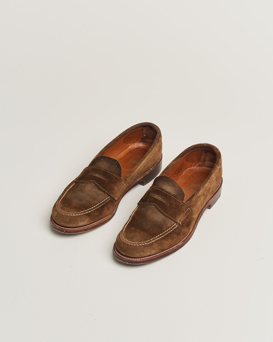 Herren | Alden 6243F Unlined Leisure Handsewn Penny Loafer Suede US8 - EU41,5 | Pre-owned | Alden 6243F Unlined Leisure Handsewn Penny Loafer Suede US8 - EU41,5